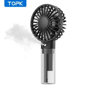 Long Lasting 2000mAh Battery Powered Foldable Mini Misting Fan with Brushless Motor and 3 Gears, Portable Handheld Personal Mister Fan