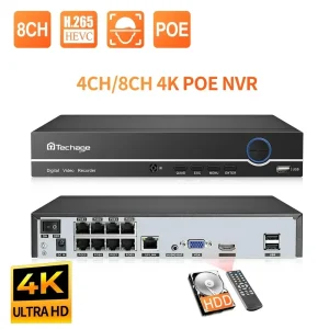 4K 8CH PoE NVR Network Video Recorder with 2MP 3MP 5MP Resolution for Home Security CCTV Surveillance System