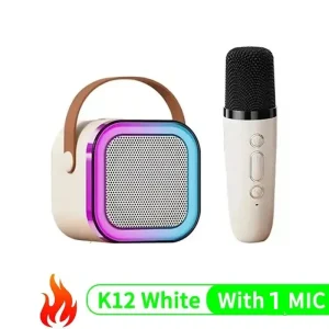 Compact 2-in-1 Karaoke Bluetooth Speaker with Wireless Microphone, RGB Light Effects, and 5.1 Channel Sound System for KTV, Family Sing-Alongs, and Outdoor Events