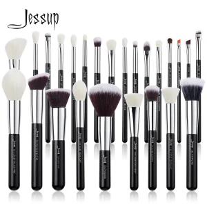 Professional 15-25 Piece Makeup Brush Set with Natural Synthetic Bristles for Foundation Powder Concealer Contour Eyeshadow Blending