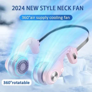 Neck Hanging Bladeless Fan with Adjustable 5 Gear Speed for Outdoor and Indoor Use