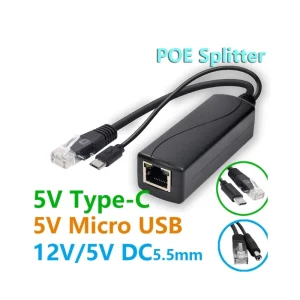 IEEE 802.3af Compatible POE Splitter for 48V Power Over Ethernet Switches and Injectors with DC5.5×2.1mm and DC3.5×1.35mm Outputs