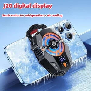 Three-Speed Digital Display Mobile Phone Cooling Fan with Semiconductor Heat Sink for iPhone Xiaomi Huawei Gaming Phones