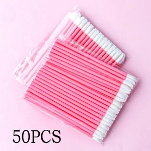 Premium Disposable Micro Lip Brushes for Eyelash Extensions, Mascara and Lip Gloss Application, Black, 9cm Length