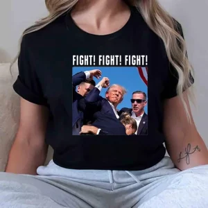 Trendy Graphic Print Tees with FIGHT FIGHT FIGHT Motto for Fashionable Men and Women