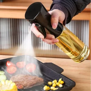 Premium 200-300ml BBQ Oil Spray Bottle for Cooking and Baking with Transparent Body and Adjustable Mist Nozzle