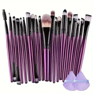 Professional 20 Piece Soft Bristle Makeup Brush Set for Flawless Foundation, Blush, Loose Powder, and Eyeshadow Application