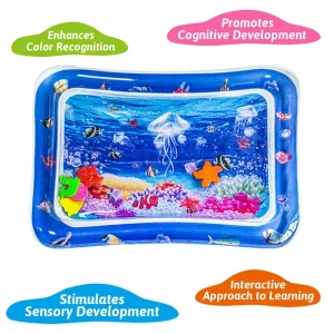 Jellyfish Shaped Inflatable PVC Water Mat for Kids Early Education and Sensory Play Activities