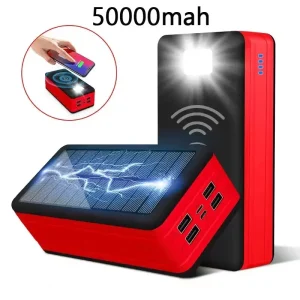 Solar Charger 200000mAh Portable Power Bank with Wireless Charging and Quick Charge for Smartphones and Cameras