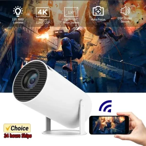 2024 Latest 4K UHD Android 11 Home Theater Projector with Dual Wi-Fi 6 and Bluetooth 5.0 Connectivity