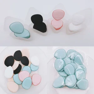 Compact Travel Friendly Mini Finger Puff Makeup Sponge Set for Foundation Concealer and Detail Beauty Applications