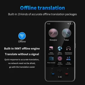 GlobalConnect S85 Pro Portable ChatGPT AI Translator with Advanced Real-Time Voice Translation, 138 Languages, Offline Mode, Smart Recording, and Photo Group Translation for Error-Free Communication