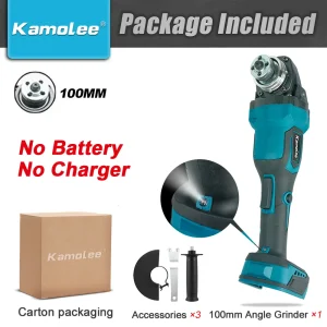 Hochgeschwindigkeits-Schnell-Brushless-Winkel-Schleifer 100MM 3-Gang-Schneid-Werkzeug für 18V Makita-Akku, Kamolee MT Serie M10