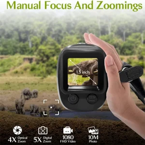 1080P HD Infrared Night Vision Device for Hunting and Outdoor Surveillance with 5X Digital Zoom and 300m Range