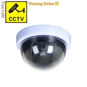 Simulated Surveillance Security Camera System with Flashing LED Light Battery Operated for Deterrent Effect