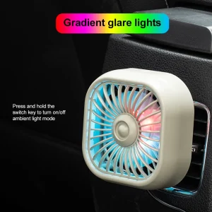 Portable Low Noise Car Fan with LED Light for Auto Interior Ventilation