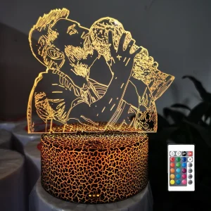 Crackle White LED Night Light with 7 Color and 16 Color Gradient Options for Bedroom and Living Room Decor