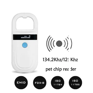 USB RFID Pet ID Chip Reader Handheld Digital Scanner with 10-15cm Reading Range for Dog Cat Animal Identification ISO11784 FDX-B ID64