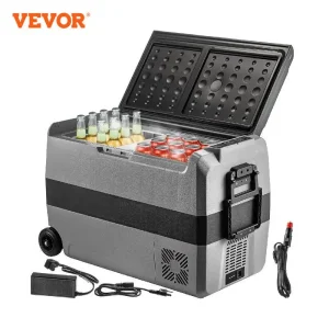 VEVOR 12 Volt Car Fridge Freezer with 50L Capacity, -4°F to 50°F Temperature Range, and Car Battery Protection System