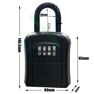 Weather-Resistant Metal Key Safe Lock Box with Code Entry for Outdoor Installation