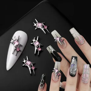 Nail Decoration Accessories 5PCS Luxury Starlight Moon Asterism Jewelry Parts Heart Shaped Nail Art Charms for Manicure