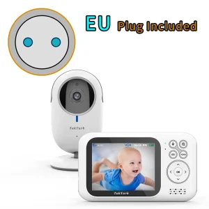 Advanced 3.2 Inch Wireless Baby Monitor with Enhanced Security, 3X Digital Zoom, Automatic Night Vision, and Temperature Sensors