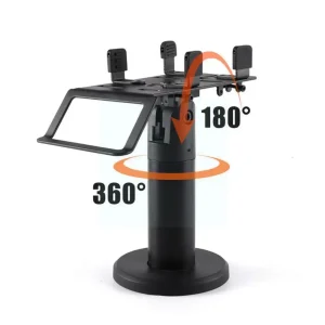 Adjustable 360 Degree Rotating POS Machine Display Stand with Security Claws and Bracket Holder for Cashier Desk