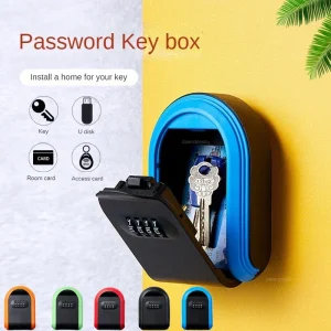 Wall Mounted 4-Digit Combination Key Safe Storage Lock Box with Weather-Resistant Plastic for Home Office and Outdoor Application