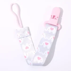 Fixed Button Pacifier Chain Strap for Babies with Polyester and ABS Material