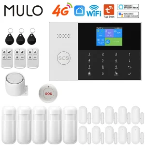 Wireless Home Alarm System with GSM SIM Card Slot for Voice Calls and SMS Notifications