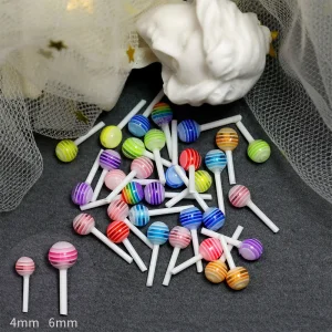 Kawaii 3D Colorful Resin Lollipop Nail Art Charms Bulk Accessories 20pcs/Bag for Mini Nail Jewelry Designs