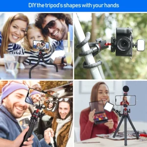 Universal 2-in-1 Camera Accessory: Phone Tripod and Extendable Selfie Stick for Stability and Convenience