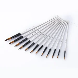 12 Pcs/set Nylon Hair Wooden Handle Watercolor Paint Brush Pen Set Learning DIY Oil Acrylic Painting Art Paint Brushes Supplies