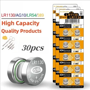 100Pcs LR1130 AG10 Button Cell Battery 1.5V 389 SR54 189 High Quality Alkaline Battery for Watches