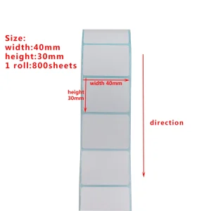 Waterproof Thermal Print Label Rolls 50-60-70mm Wide for Retail Price Tag Application