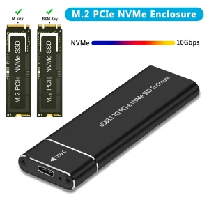 High-Speed M.2 NVMe SSD Enclosure with USB 3.1 Type-C Interface and Aluminum Case for 10Gbps Data Transfer and External Storage Expansion