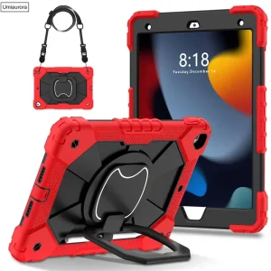 iPad 7th 8th 9th 10th Gen Air 4 5 Pro 10.2 10.5 10.9 11 inch Tablet Case with Rotation Handle, Shockproof Rugged Cover and Stand