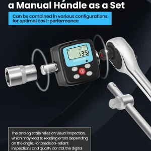 High-Precision Electronic Torque Wrench with 4-Range Measurement and Backlit LCD Display for Easy Reading