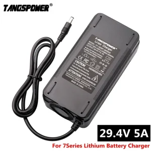 29 4V Charger 29.4V 5A Lithium Battery Charger For 24V 7Series Li-ion Battery Pack DC 5.5*2.1MM Connector With Fan High quality