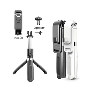 Universal Selfie Stick Tripod with Wireless Bluetooth Remote for Smartphones and Gopro Cameras, 360 Rotating Foldable Monopod for Easy Video Recording and Selfie Taking