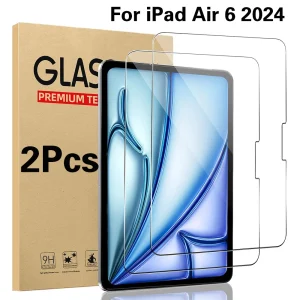 iPad Air 6 and iPad Pro 11 & 13 inch 2024 Screen Protective Film, 2PCS 9H Tempered Glass with Anti-Fingerprint and Oleophobic Coating