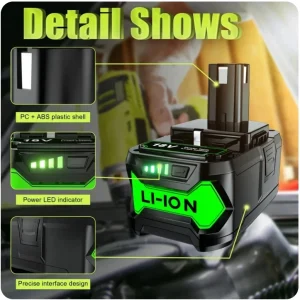 Long Lasting 18V 6Ah Lithium-Ion Battery Replacement for RYOBI One+Plus P108 18 Volt Cordless Drill Driver and Impact Driver