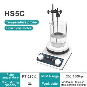 Laboratory Hot Plate Magnetic Stirrer with Digital Temperature Control and Heating Function 110-220v Input Voltage