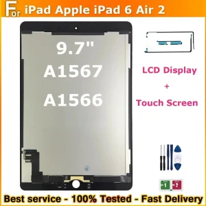 iPad 6 Air 2 LCD Screen Replacement with Touch Digitizer Assembly 9.7 Inches 100% Tested and Working Guaranteed for A1567 A1566 Models