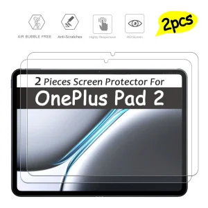 2 Pieces Oil-coating Ultra Clear Screen Protector HD Hard Film Scratch Proof Tempered Glass For OnePlus Pad 2 12.1 inch