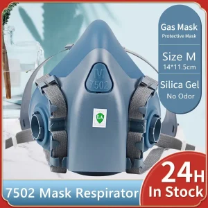 Advanced Silicone Half Face Mask Respirator with Cool-Flow Valve and Dual Mode Breathing for Chemicals Work Safety Protection