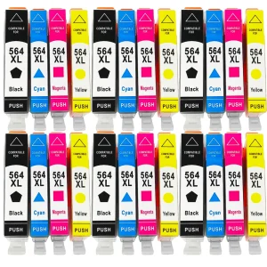 HP 564XL Compatible Ink Cartridge Set – 25ml Black and 15ml Cyan Magenta Yellow for HP PhotoSmart and HP OfficeJet Printers