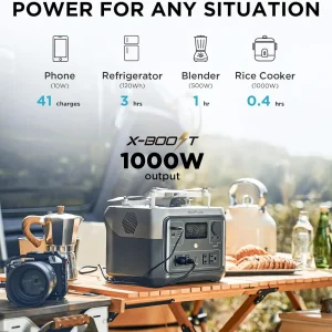 Portable Power Station RIVER 2 Max 500, 499Wh LiFePO4 Battery/ 1 Hour Fast Charging