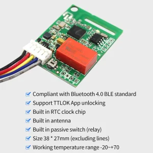 Wireless BLE Lock Module with RTC Clock Chip and Passive Switch for Door Access Control Systems