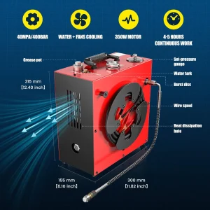 12V DC Powered 5 Hour Continuous Work PCP Compressor with 4-Stage Compression Technology